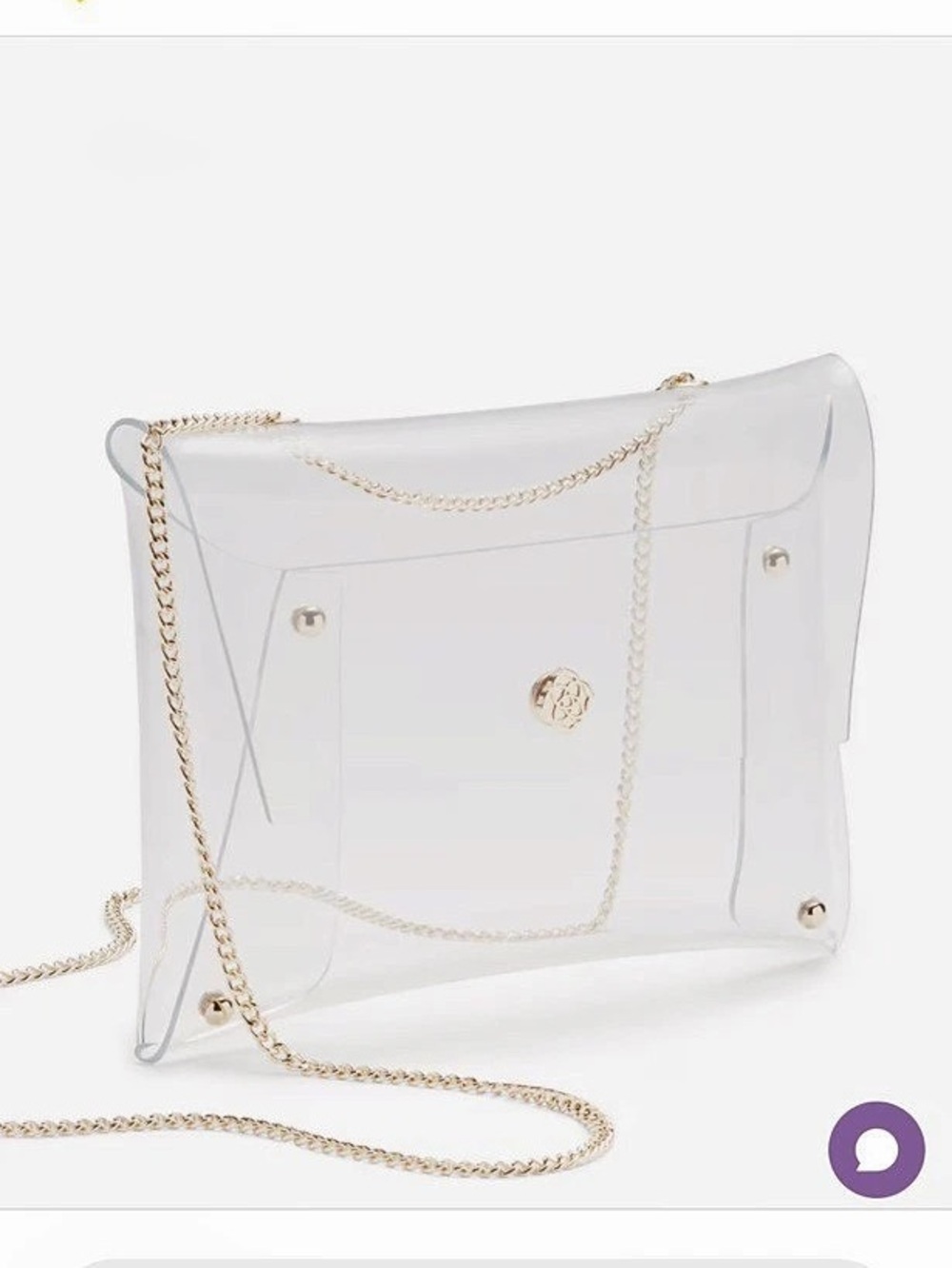Kendra Scott Clear Crossbody Stadium Bag Gold Chain NWT
